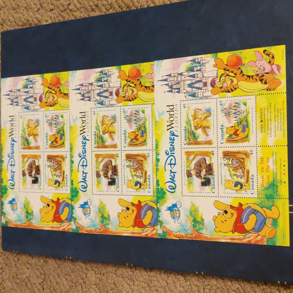Set of 3 Winnie the Pooh stamps